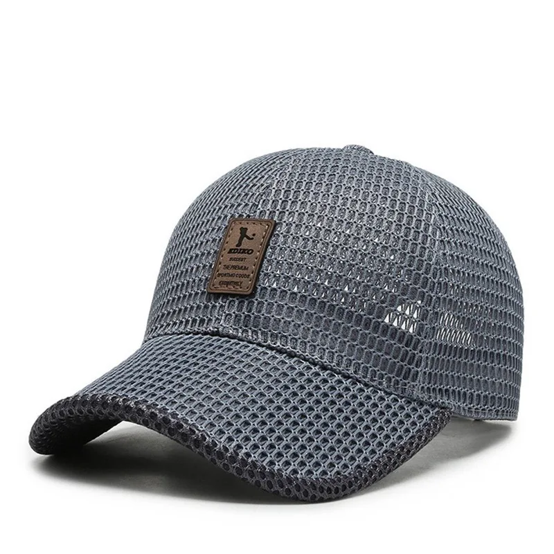 Summer Breathable Full Mesh Baseball Cap Unisex Women Men Letter Label Decorate Simple Solid Color Outdoor Sport  Golf Cap