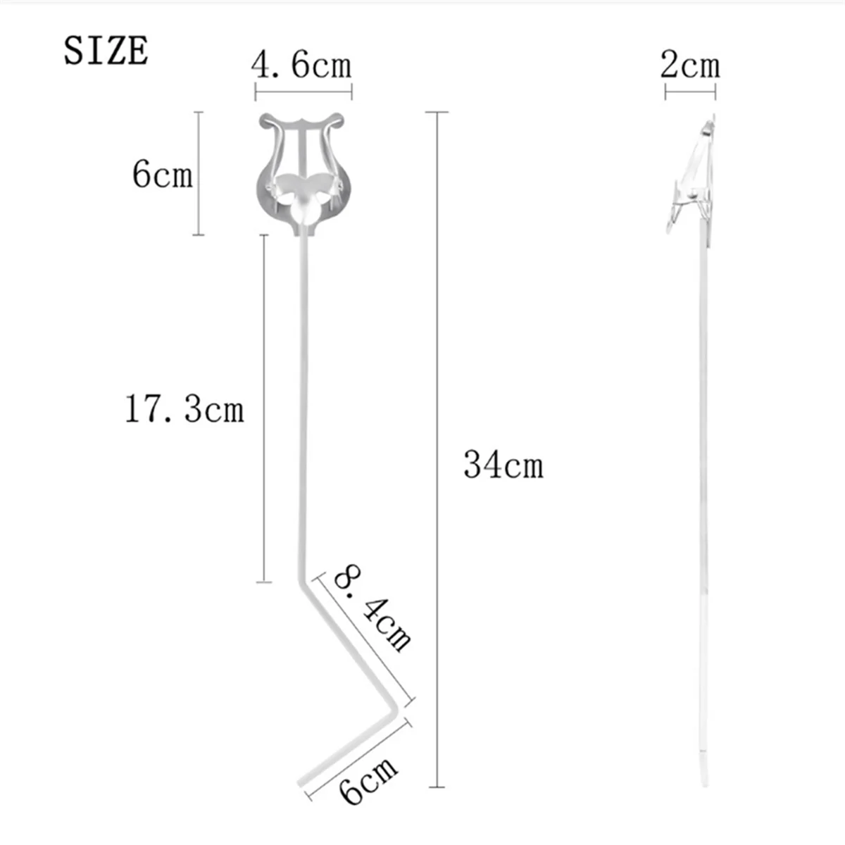 6 in 1 Vertical Key of C Middle School Advanced Clamp Style Silver Sheet Music Clip, Standing Key of C Sheet Music Clamp