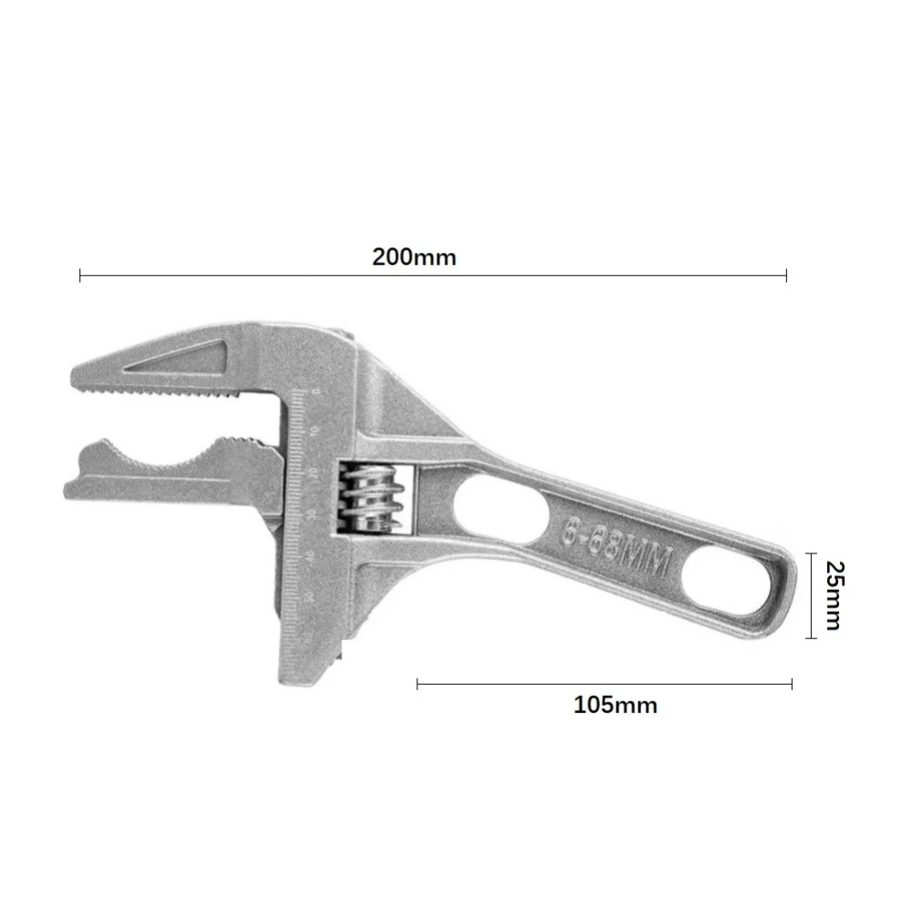 Under-sink Repair Adjustable Wrench Pipe Repair Tool Two-sided Movable Sponge Tool Hand Tool Set Shortened Handle