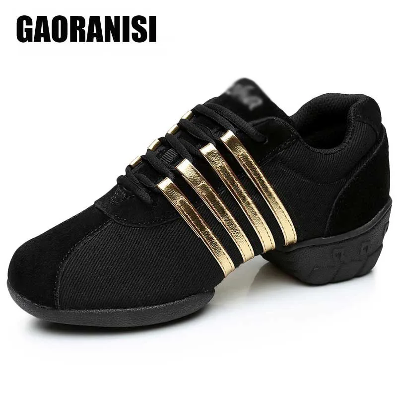 New Modern Dance Sneakers Outsole Woman Breath Jazz Hip Hop Shoes Sports Breathable Lightweight Dancing Fitness Female Shoes