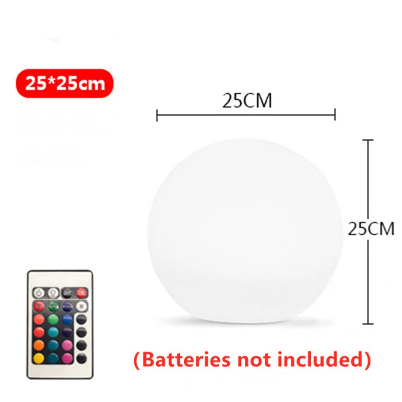 Super Big LED Glow Round Ball Night Lights Battery Powered Remote 16 Colors Garden Landscape Lawn Lamps for Indoor Outdoor Decor