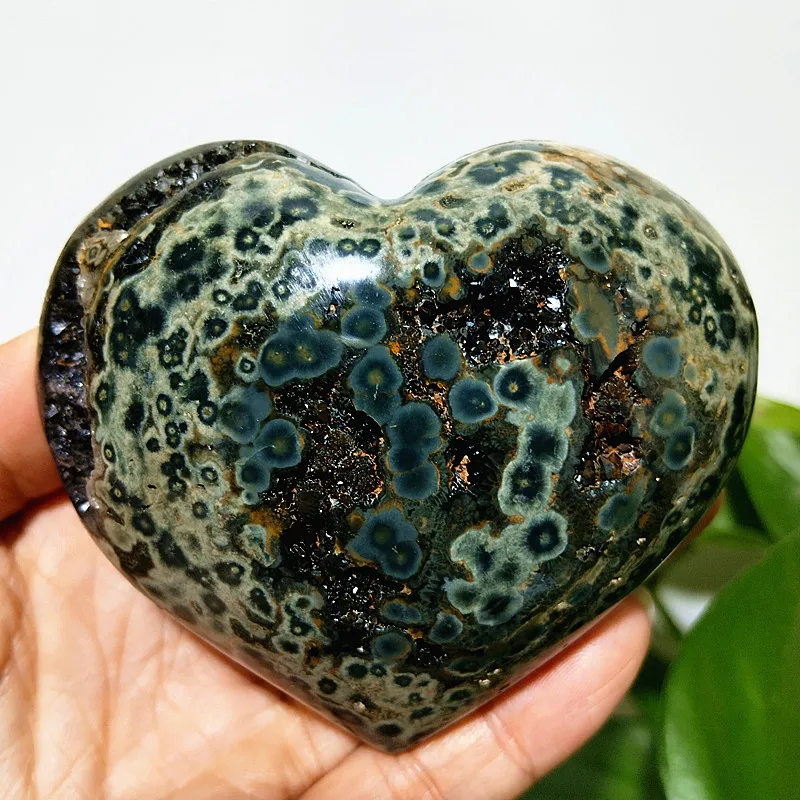 Natural Stone Pretty Ocean Jasper Gem Meditation Energy Heart Sorcerer Exorcism Crystal Home Feng Shui Decoration
