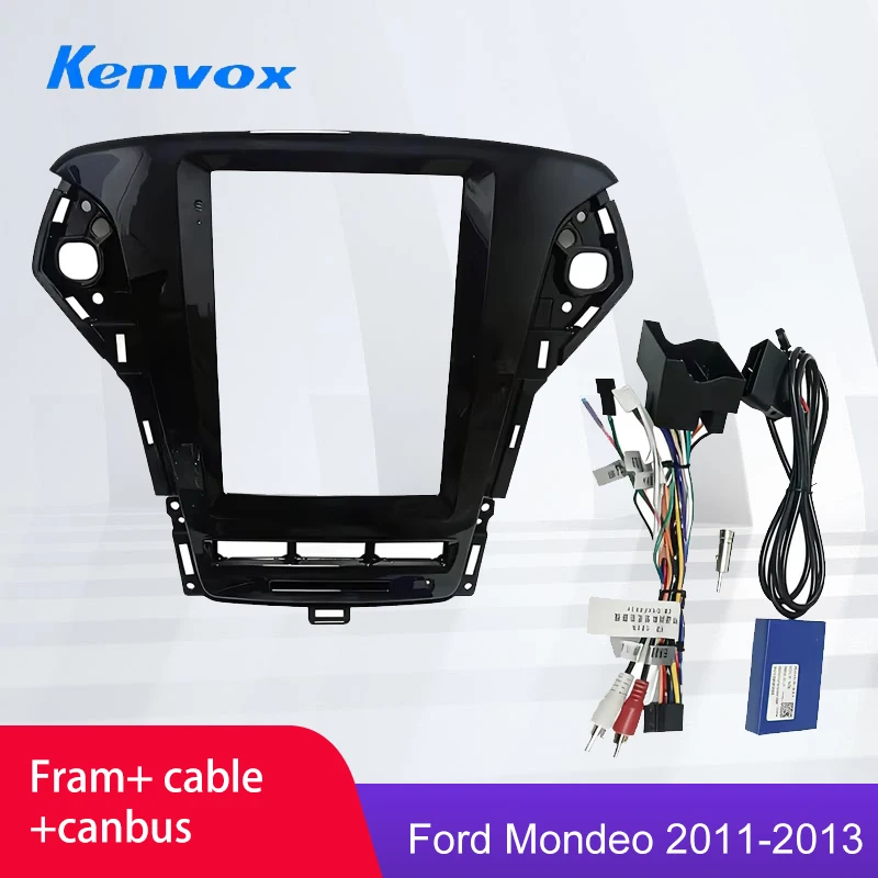 

Kenvox 9.7" Tesla Vertical Screen Car Radio Fascia Frame for Ford Mondeo 2011-2013 Dash Kit Install Panel wire harness Adapter