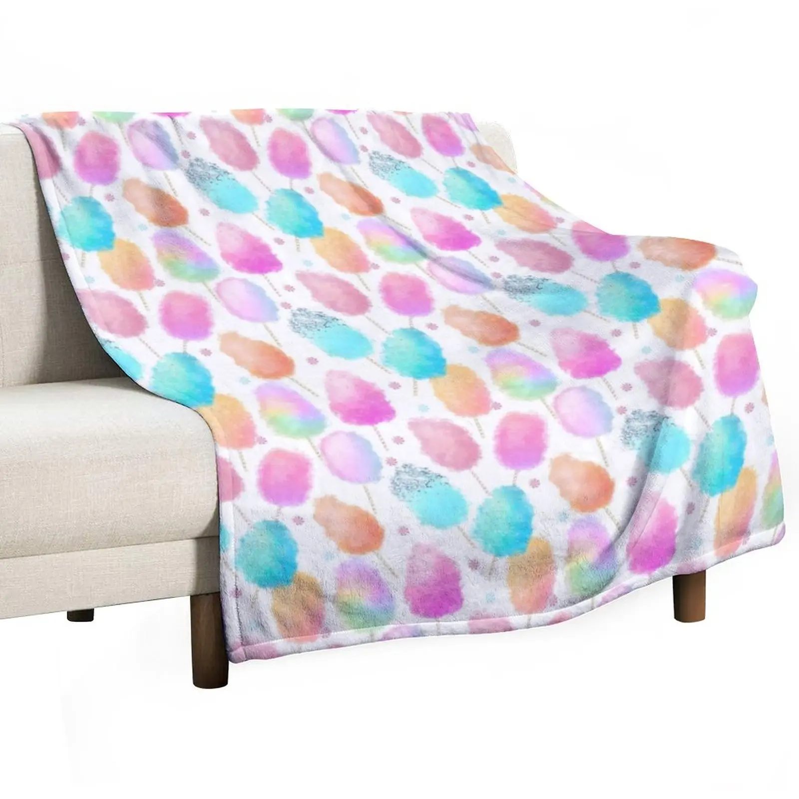 

Cotton candy pattern Throw Blanket Soft Warm Blanket Gift for Grandparents