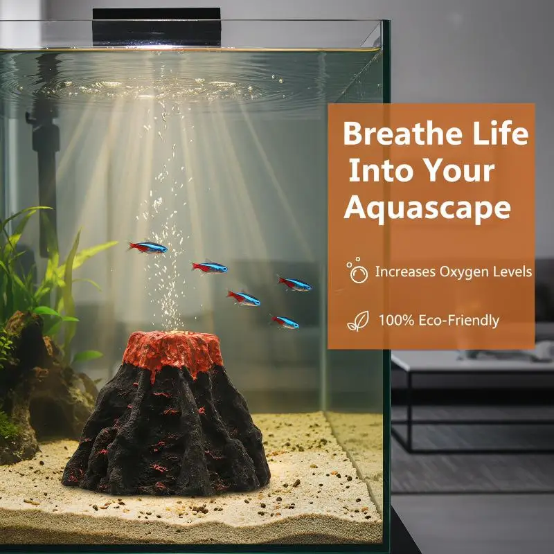 Volcano Shaped Aquarium Bubble Stone Oxygen Pump Decoration Fish Tank Landscape Air Stone Ornament