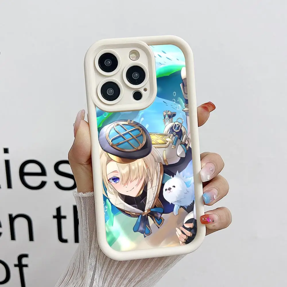 

Game GI Freminet Phone Case for iPhone 17 16 15 14 13 12 11 Air Pro Max Plus White Soft TPU Shockproof Cover