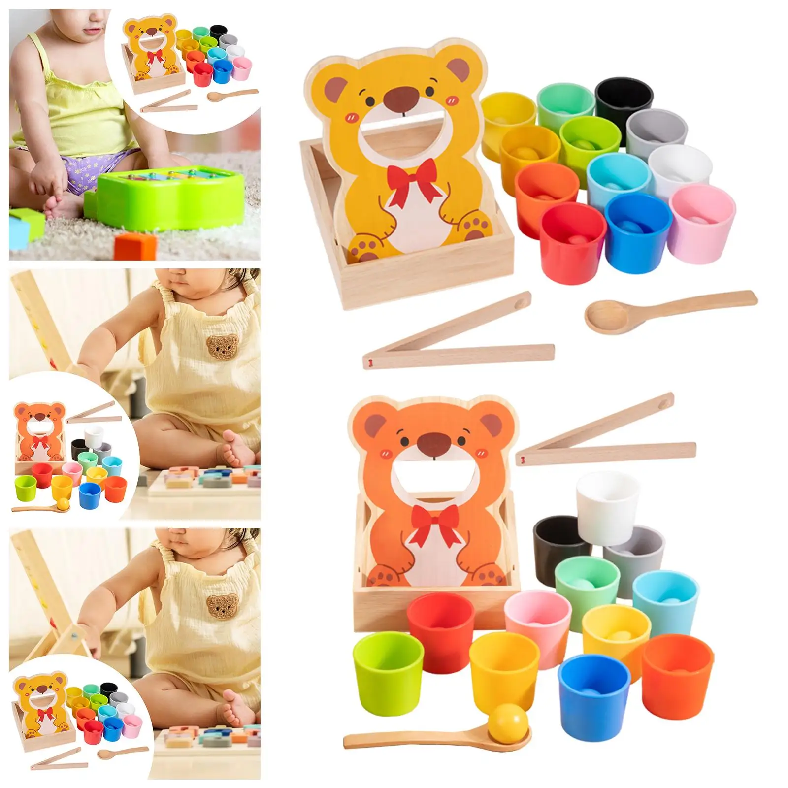 Fingir jogo de alimentação interativo brinquedo de alimentação animal de madeira para crianças conjunto de cozinha educacional e melhoria de habilidades