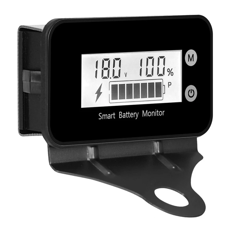 7-100V Smart Battery Monitor With Bracket, Digital Battery Capacity Tester Battery Voltage Temperature Monitor