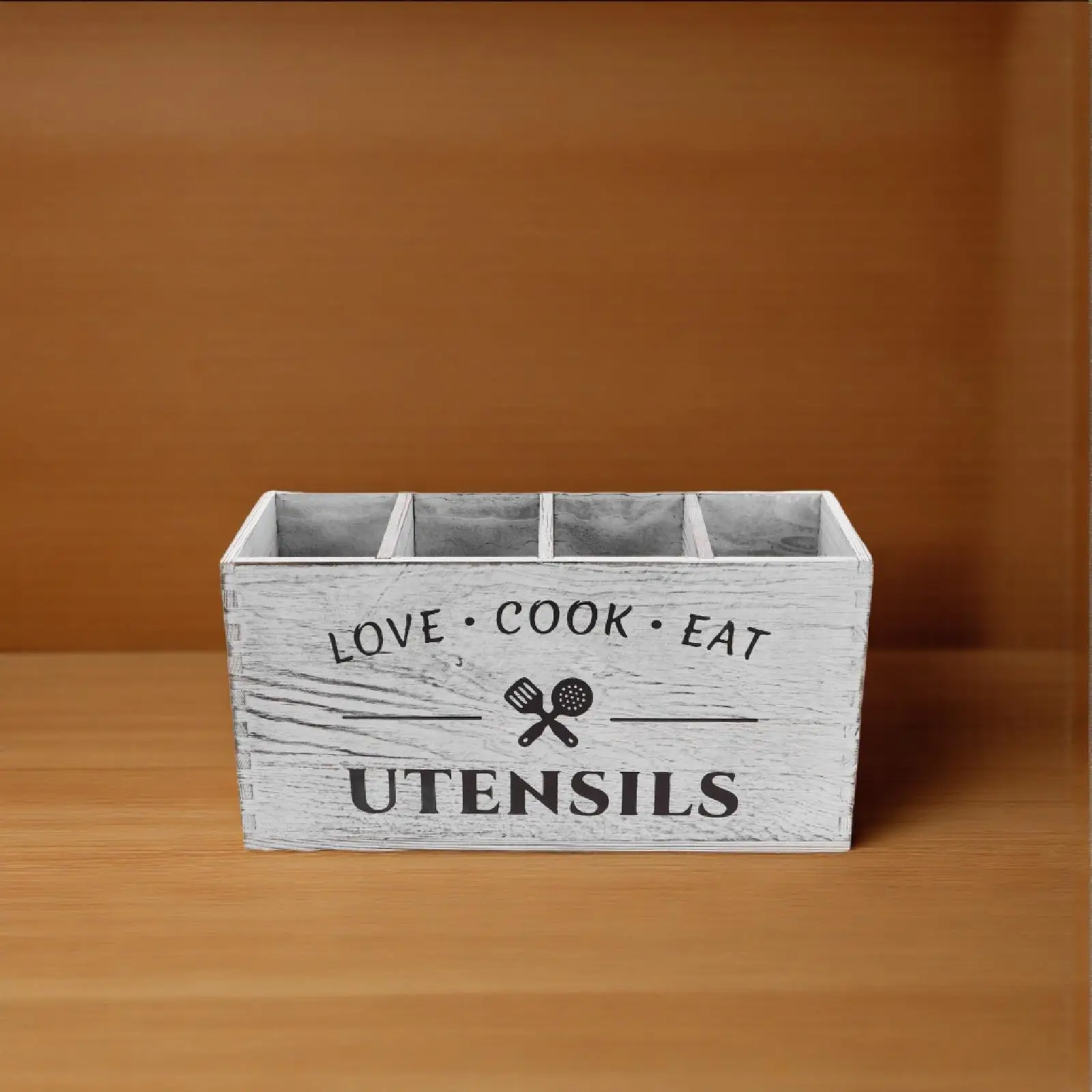 

Wooden Cutlery Storage Box Kitchen Utensils Organizer Holder Countertop Spoon Fork Knife Container Portable