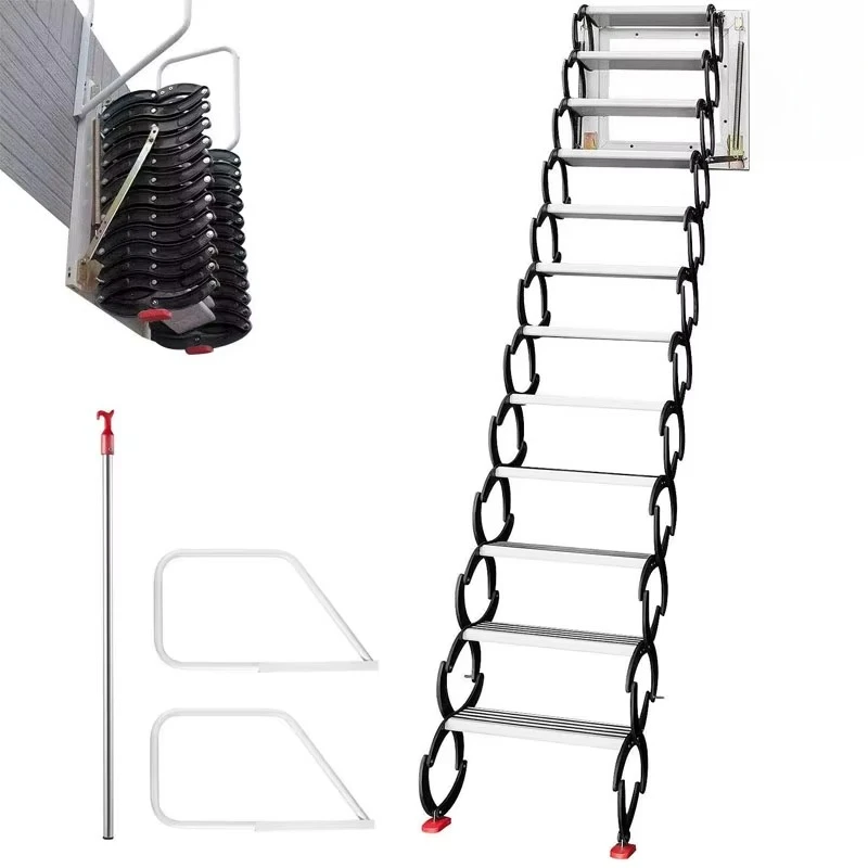 Modern Telescopic Attic Ladder Attic Stairs Pull Down Ladder Retractable Stairs Ceiling Ladder Attic Loft Staircase