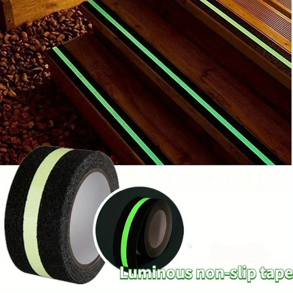 

1pc Glow-in-the-dark tape Frosted anti-slip stair step reminder Safety warning tape Indoor/outdoor use Sticker azul placa Glue