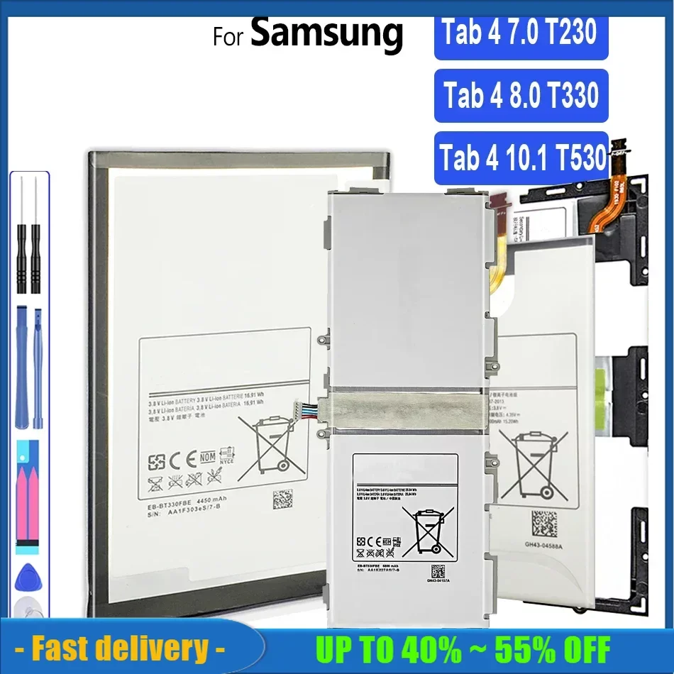 

Tablet Battery For Samsung GALAXY Tab 4 7.0 8.0 10.1 SM T530 T531 T535 T330 T331 T335 T230 T231 T235 SM-T530 SM-T535 Batteries