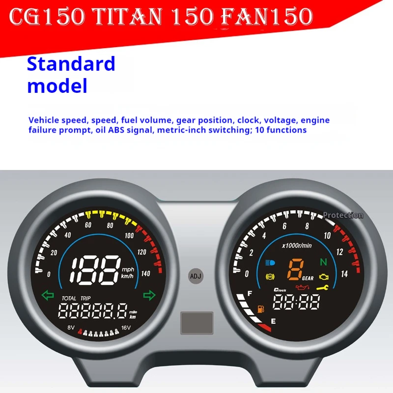 Motorcycle Instrument RPM Meter Speedometer LED Digital Dashboard Electronics For Brazil TITAN 150 Honda CG 150 Fan 150