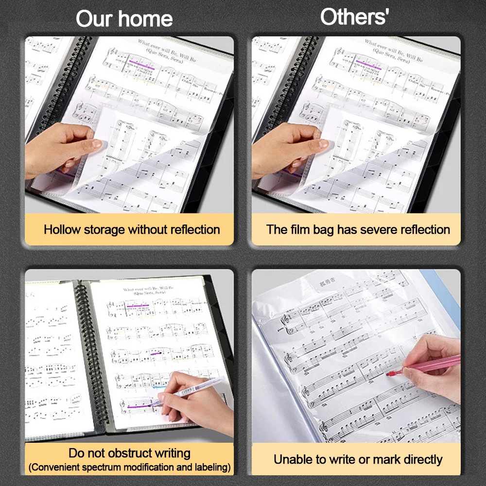 Waterproof Sheet Music Folder Can Be Modified Non-reflective Sheet Music Holder Multi-function Piano Replay Folder Musician