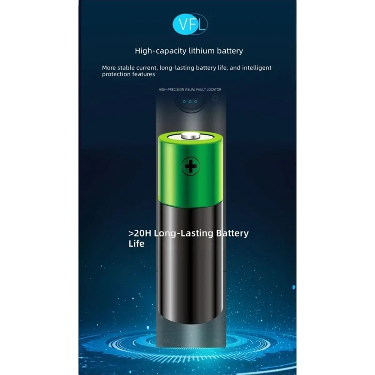 Fiber Red Light Pen 20mw VFL Visual Fault Locator Fiber Optical Test Red Light Pen Rechargeable Li-Battery