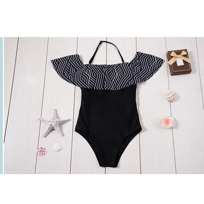Minsu maillot de bain de Style européen et américain nouveau maillot de bain une pièce à volants à épaules dénudées imprimé numérique pour les femmes