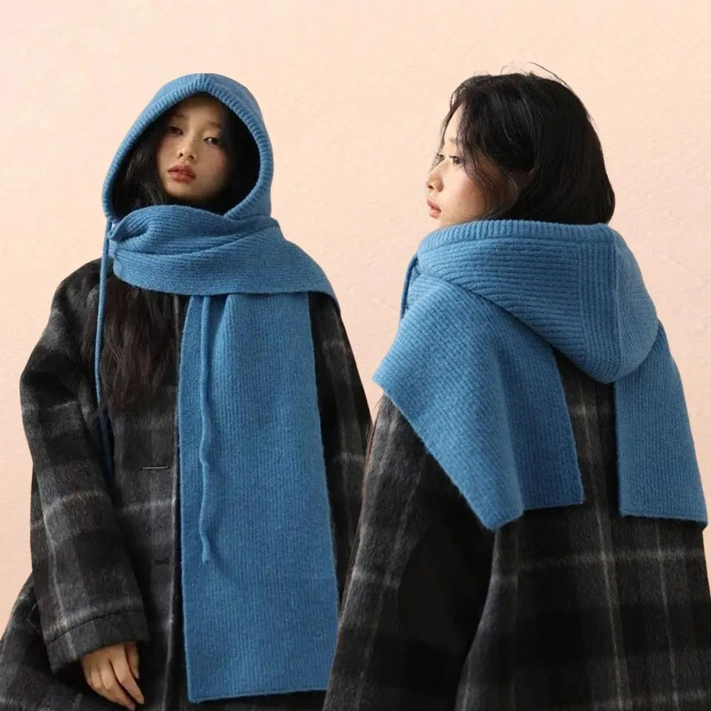 

Цельная Балаклава в стиле ретро, теплый утолщенный шарф с капюшоном, защита шеи, шейный платок, зимний