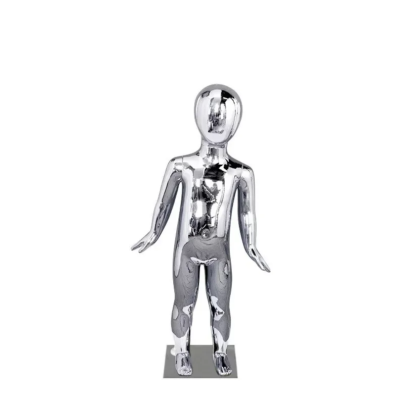 High-end children's electroplated model props, gold and silver full-body children's clothing store display dummy clothing