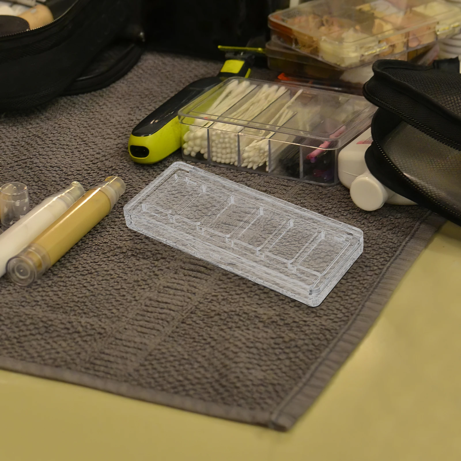 

Empty Transparent Eyeshadow Palette Makeup Organizer Storage Box For Blush Concealer Travel Portable Plastic