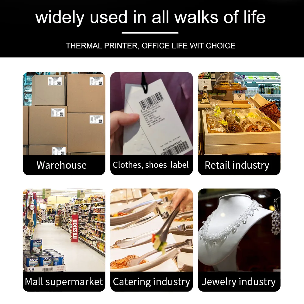 طابعة ملصقات سطح المكتب 4x6 مباشرة من المصنع مع حجم ورق 110 مم لرمز الباركود FBA وملصقات علامات الغسيل كفاءة نقل عالية #5