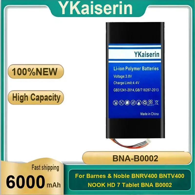

Высококачественный 6000 мАч для планшета Barnes & Noble BNRV400 BNTV400 Nook HD 7 Bna B0002 Bna-B0002, сменный аккумулятор
