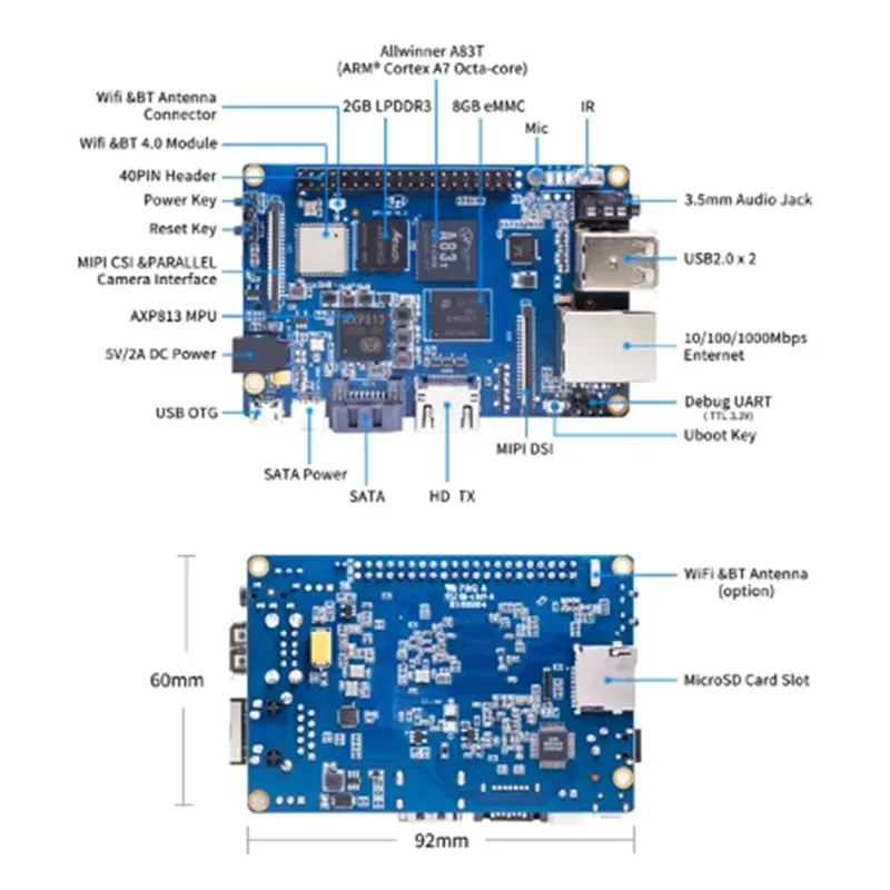 Allwinner A83T Octa-Core For Banana Pi BPI M3 Single Board Computer 2+ 8G Open Source Hardware Development Board