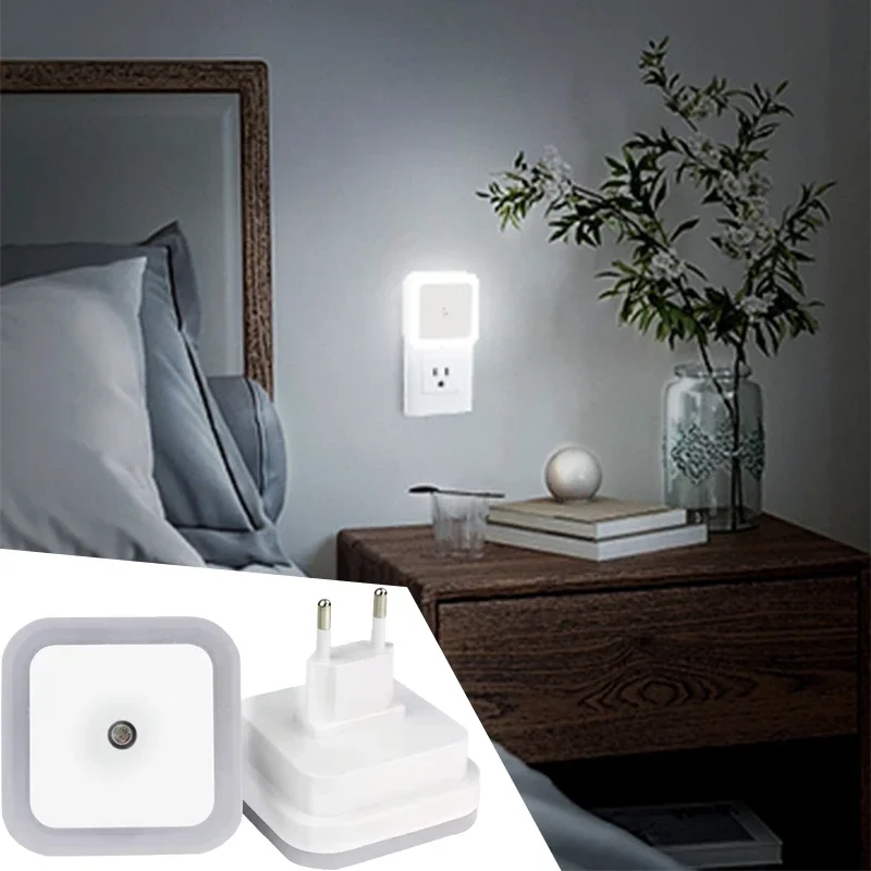 1-8 pces luzes noturnas led plug in parede, sensor escuro inteligente automático corredor plug in luzes, quarto, banheiro, banheiro, escadas, cozinha