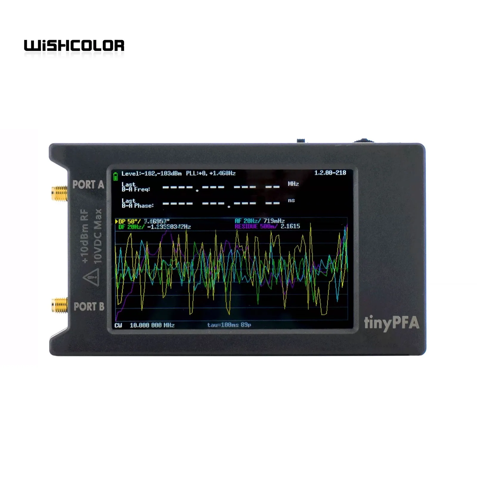 

Wishcolor TinyPFA Portable Phase Frequency Analyzer 1MHz-290MHz for Measurement of Deviation with 4-inch Touch Screen