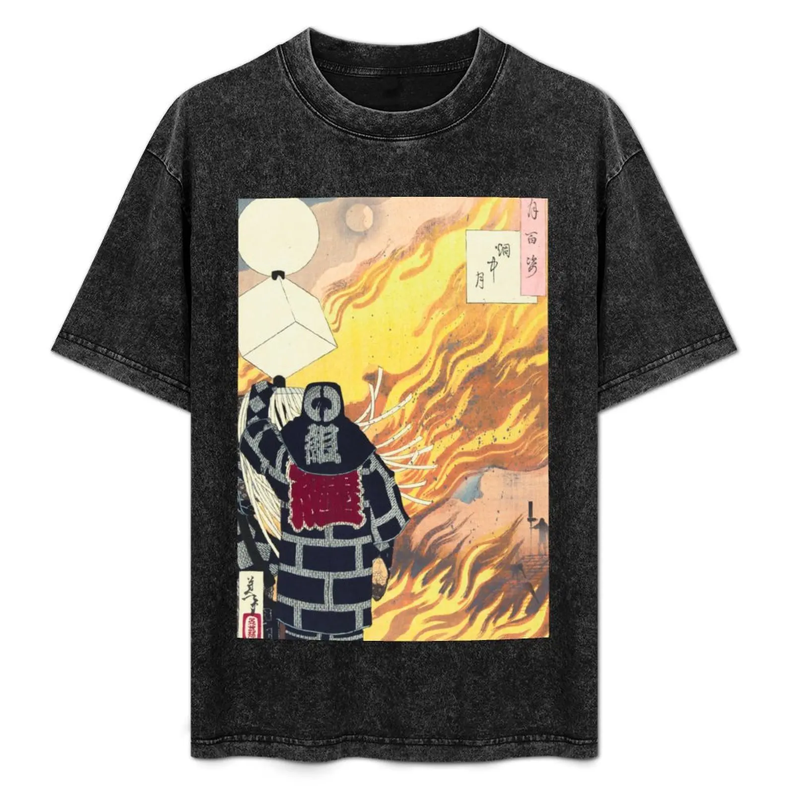 

Moon and Smoke , Japanese Firefighter T-Shirt mens graphic t shirts man t shirts high quality luxury brand T-Shirt