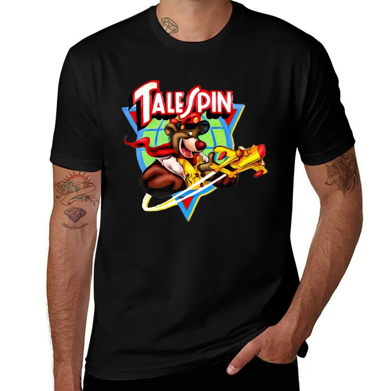 Talespin, baloo logo plane T-Shirt kawaii clothes animal prinfor boys oversizeds tops shirts men