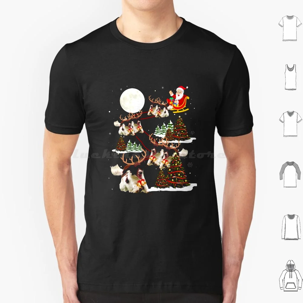 English Springer Spaniel Christmas Tree Xmas Light Gift T Shirt 6xl Cotton Cool Tee English Spaniel Christmas Christmas Trees