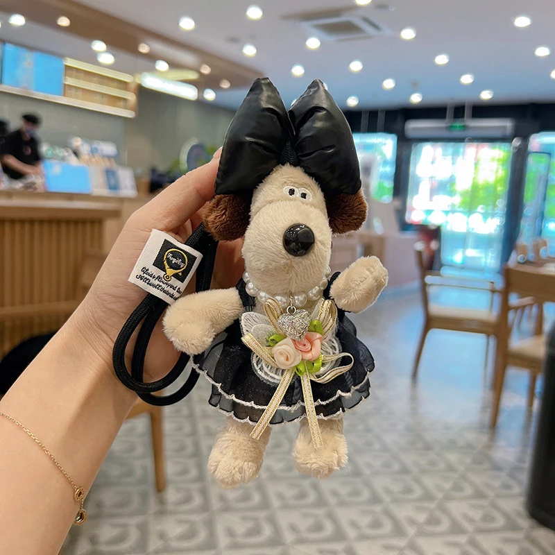 Nuevo ramo de gasa tutú de peluche chef perro llavero de coche cachorro de dibujos animados muñeca bolsa adorno chica