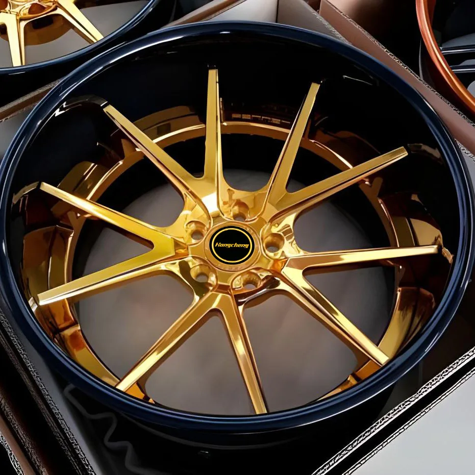 26 Style 2 Pieces 3 Pieces 18-23 Inch Rims 5x100 5x112 5X120 5X114.3 Chrome Polish Gold Concave Deep Dish Sport Wheels