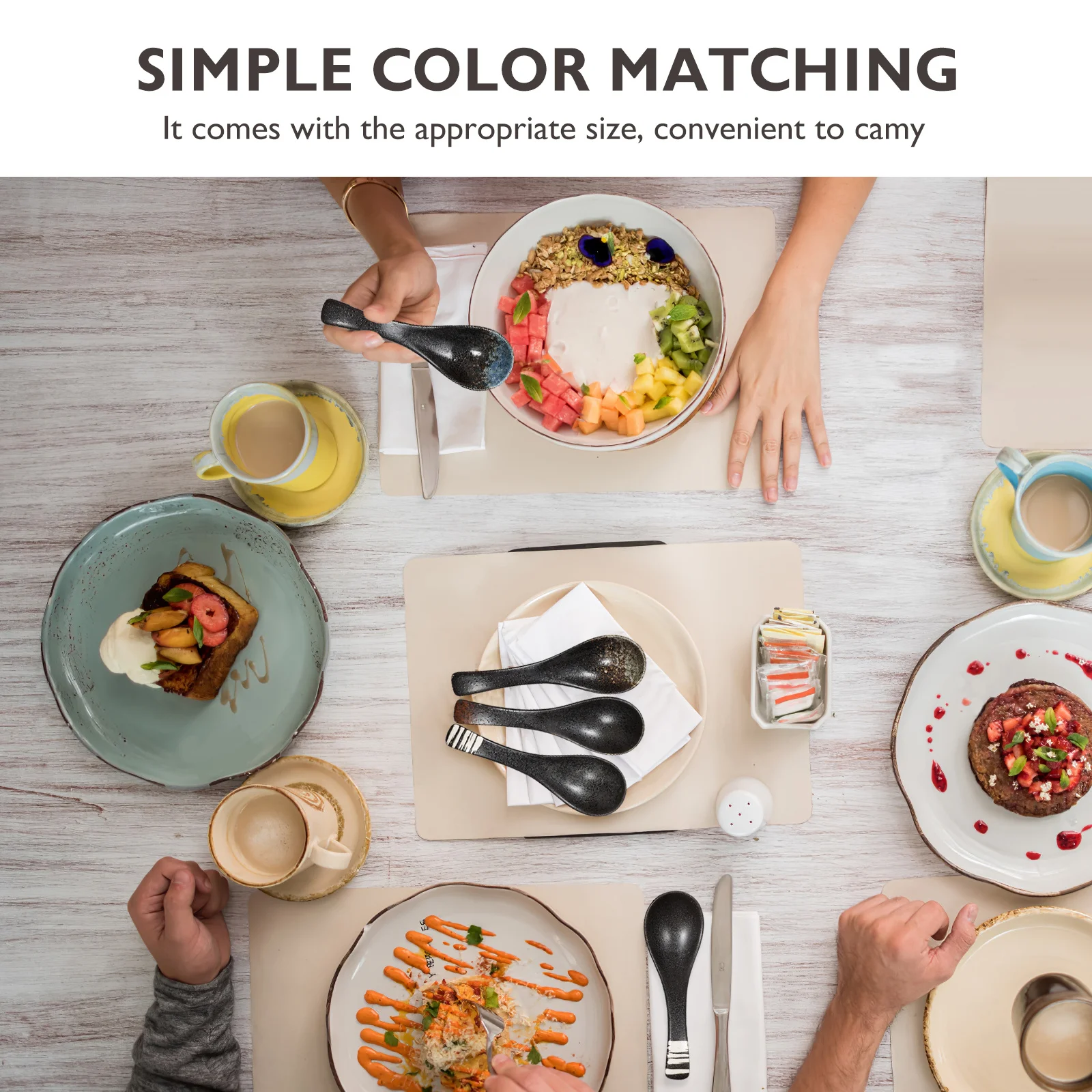 

5Pcs Premium Ceramic Spoons with Elegant Japanese Style Various Colors Available Smooth Surface Multipurpose Kitchen Dining