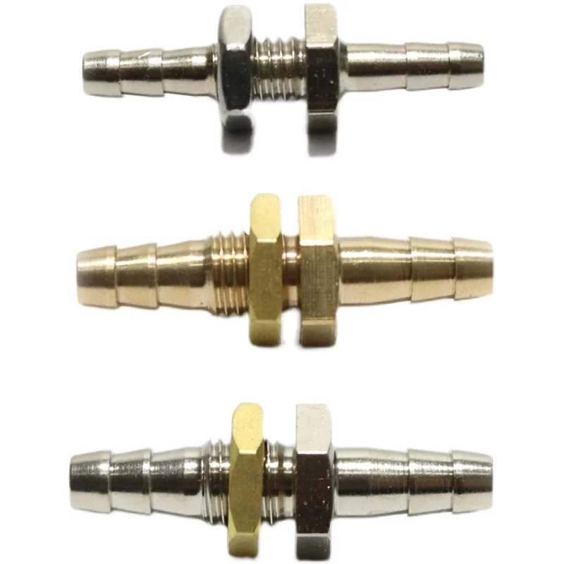 4pcs Hose pneumatic fittings Copper piercing plate pagoda partition string plate straight joint 4 mins 6 8 10 12 14 16mm