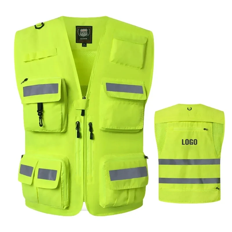 High Visibility Reflective Safety Reflective Vest Personalized Customized Night Cycling Work Clothes For Construction Workers