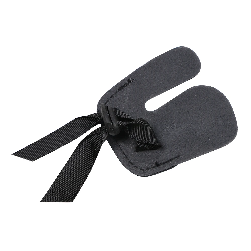 Black Professional Archery Finger Protector Glove Leather Finger Guard for Right Hand Bow Arrow Shooting