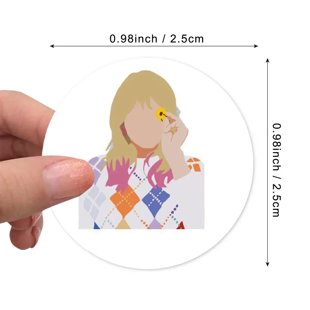 MINISO-rollo de pegatinas piezas Taylor Swift, adhesivo decorativo de sellado para amigos, regalo Kawaii, 200