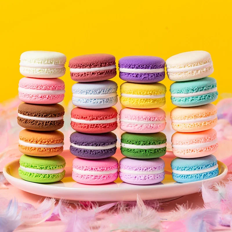 Simulación de macarrón, modelo de pastel de pan falso, accesorios de fotografía, decoración de mostrador de tienda de postres, adornos, accesorios de educación infantil