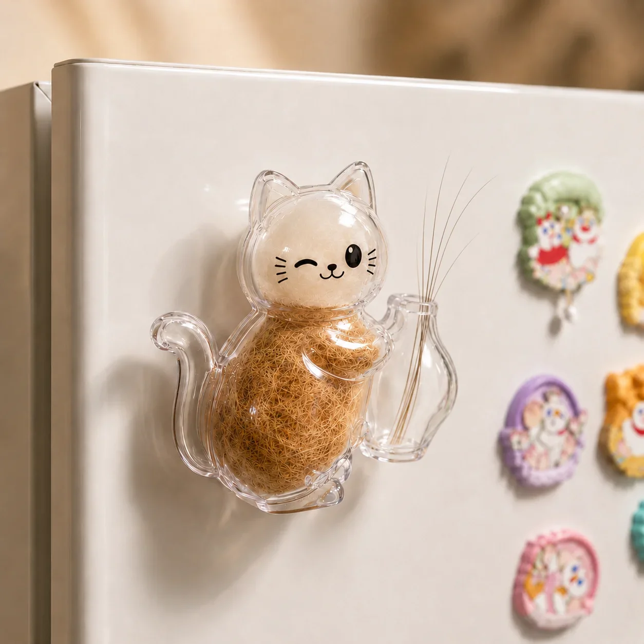 Image of Haustier-Haaraufbewahrungsbehälter mit Magnet, Transparenter Behälter für Katzenfell und -bart, zur Aufbewahrung von verlorenem Fell, DIY Erinnerungsgeschenk