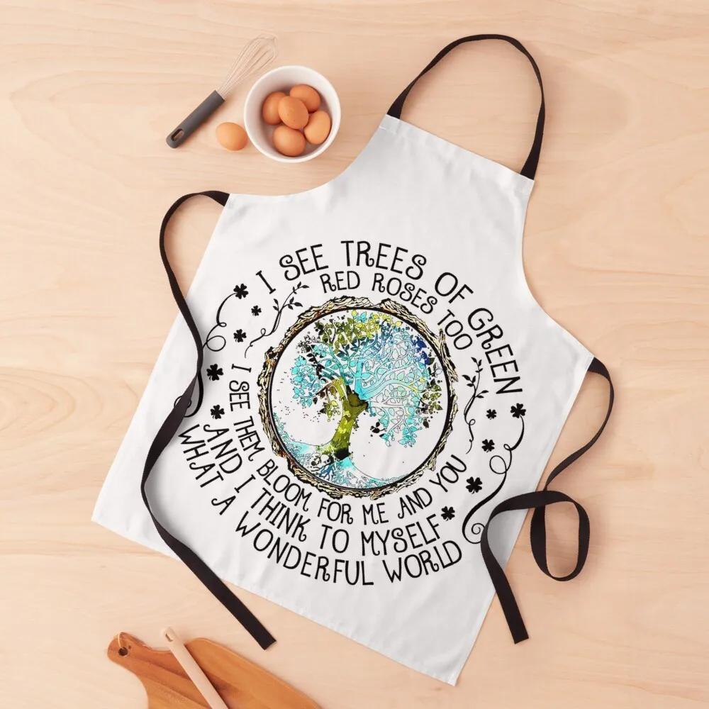 

What a wonderful world Apron bib Kitchens Woman Chef Uniform For Men Apron