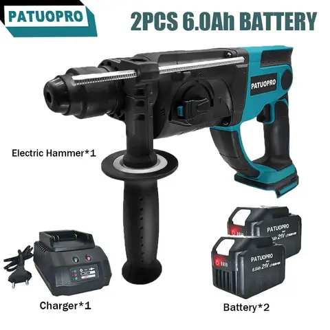 3 기능 브러시리스 무선 전기 로터리 해머 충전식 28MM 해머 드릴 Makita 18V 배터리 용 가정용 전동 공구
