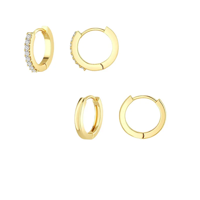 Simple Earrings for Women With Zircon New in Earrings Hoops Woman Trend 2024 Stainless Steel Gold Color Hoop Fashion Jewelry