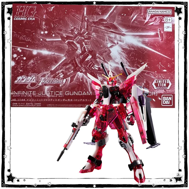 

In Stock Bandai Gundam Model Kit HG 1/144 Infinite Justice Type 2 Clear Color Anime Action Figure Collection Assembly Model Toys