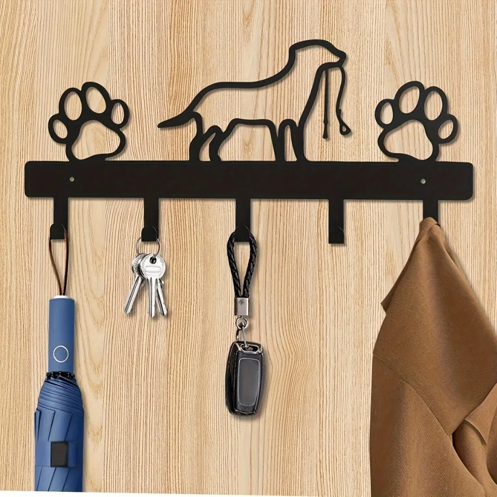 1pc Iron Art, Metal Paw Pet Dog Hanger Coat Key Lead Leash Wall Rack Holder Organizer, Towel Rack，Organizer，Storage rack
