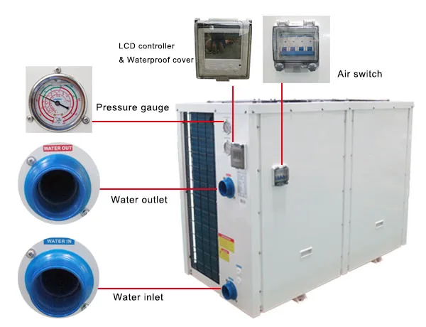 35-50kw Hot Sale Smart Wifi Control Pool Heat Pump Comercial Industrial Agricola Estanque De Peces Bomba De Calor Para Piscina - view 4