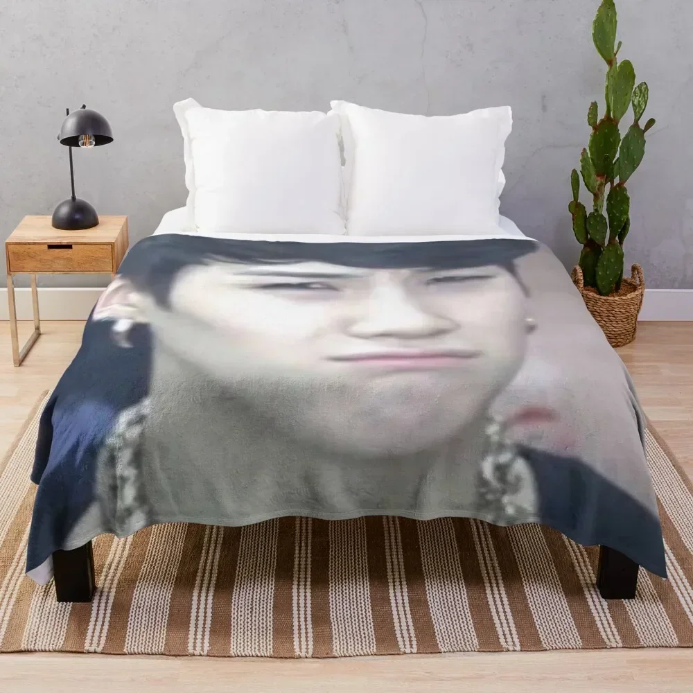 yoongi confused meme Throw Blanket Luxury Luxury Thicken Blankets