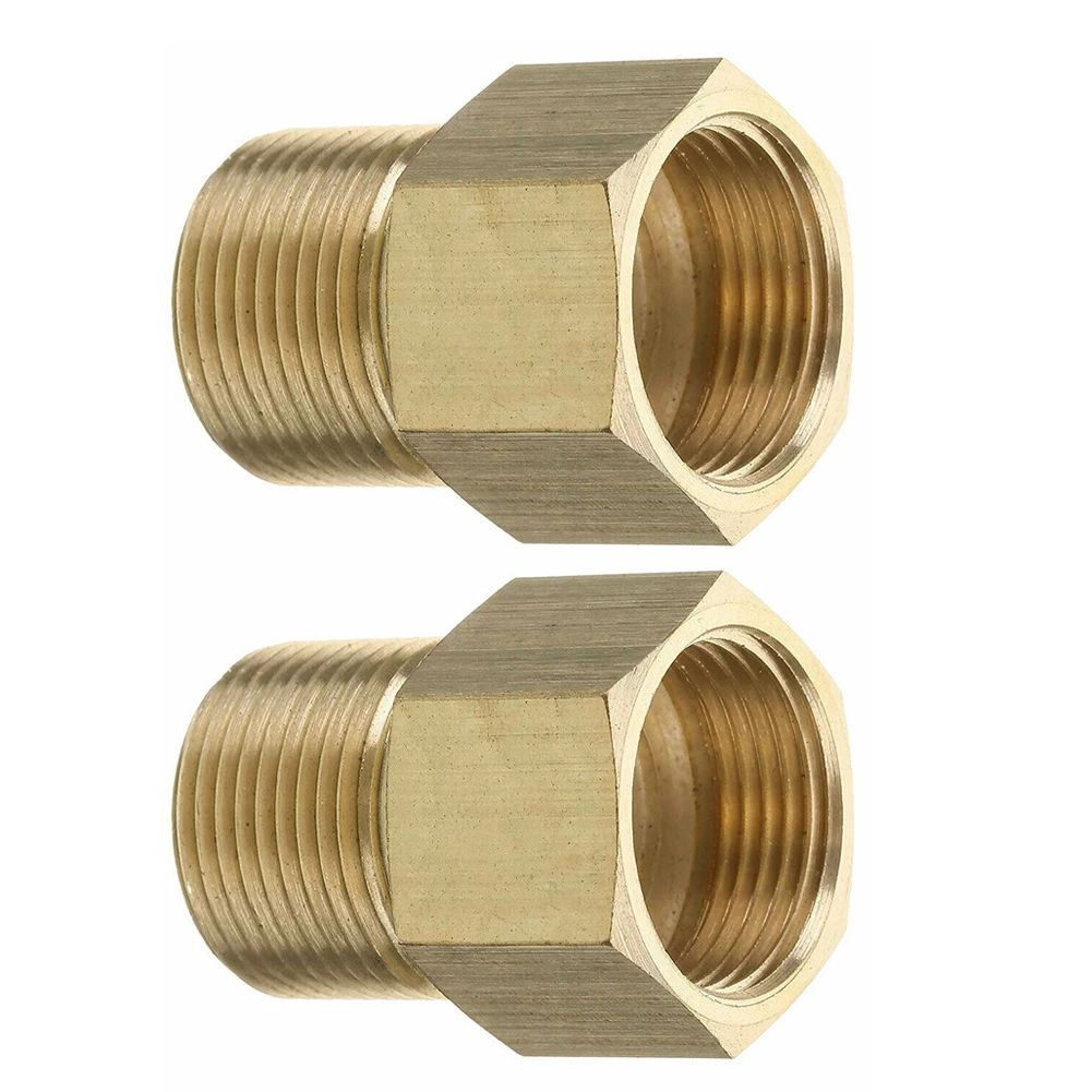 2Pcs Coupler Pressure Washer Hose Connector Brass M22 Male 15mm To Female 14mm Thread Adapter 4500 PSI Watering Tool Accessories