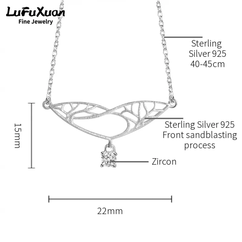 Lufu Xuan 925 sterling silver heart necklace for women silver necklace luxury sterling silver design necklace