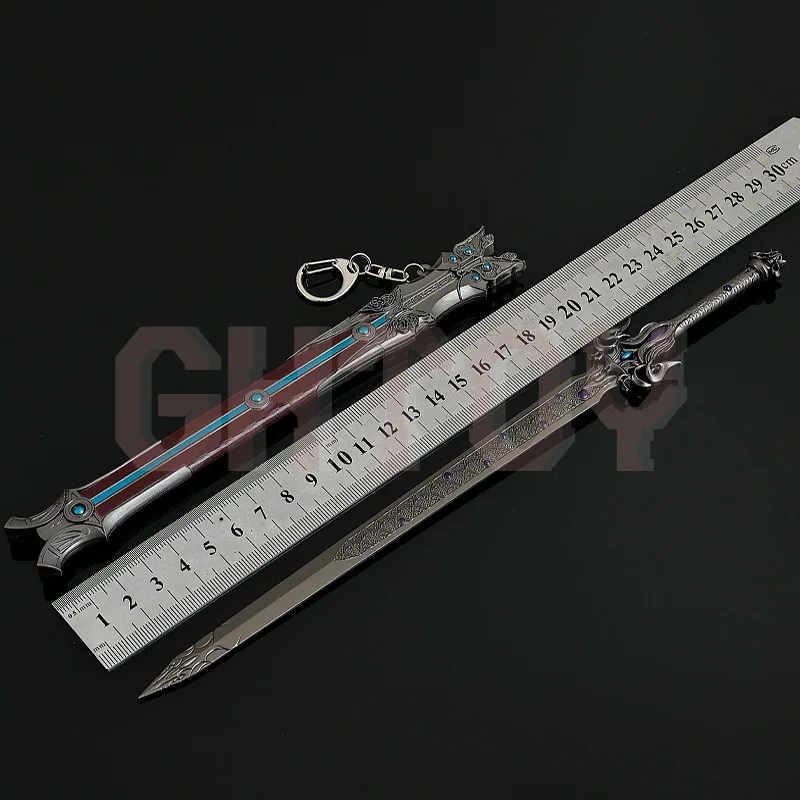 28 センチメートル中国アニメ周辺秦 Mu ガード剣すべての金属工芸品武器モデル近接ナイフ屋外刀飾りおもちゃギフト